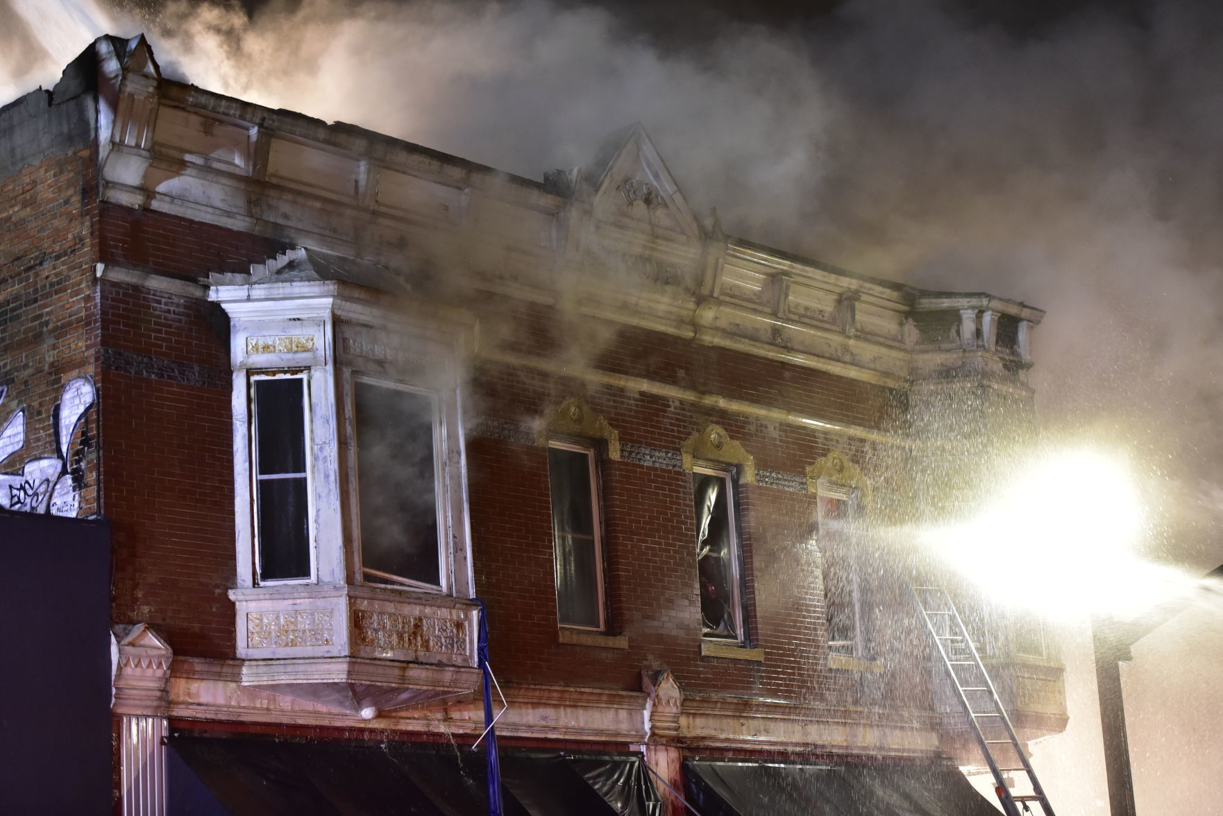 Crews battle fire at the Copper Penny
